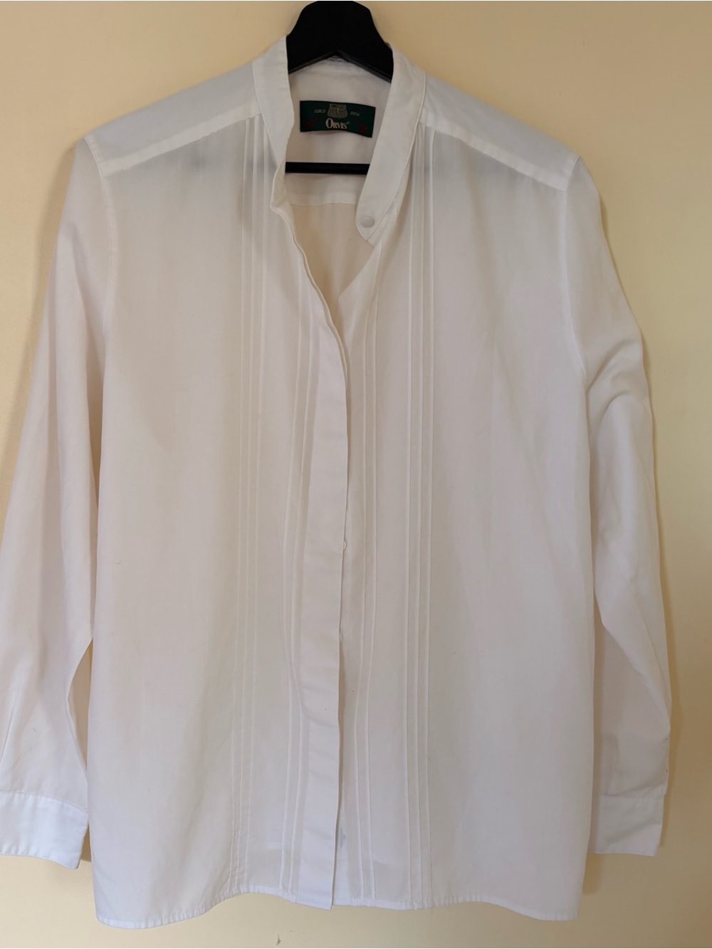 Vintage Orvis White Pintuck Tuxedo Blouse